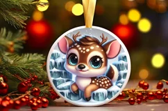 Round Christmas Ornament Sublimation|Clipart Product Image 2