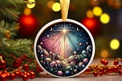 Round Christmas Ornament Sublimation|Clipart Product Image 1
