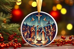 Round Christmas Ornament Sublimation|Clipart Product Image 1