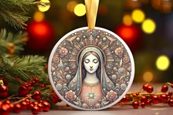 Round Christmas Ornament Sublimation|Clipart Product Image 1