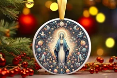 Round Christmas Ornament Sublimation|Clipart Product Image 1