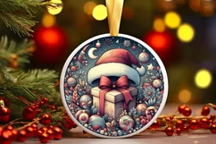 Round Christmas Ornament Sublimation|Clipart Product Image 1