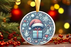 Round Christmas Ornament Sublimation|Clipart Product Image 1
