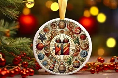 Round Christmas Ornament Sublimation|Clipart Product Image 2