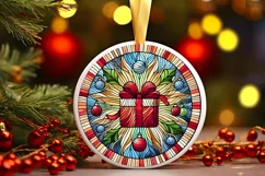 Round Christmas Ornament Sublimation|Clipart Product Image 2
