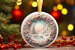 Pastel Christmas Candy Scene Sublimation PNG Product Image 3