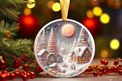 Pastel Christmas Candy Scene Sublimation PNG Product Image 3