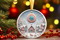 Pastel Christmas Candy Scene Sublimation PNG Product Image 1
