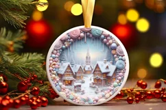 Pastel Christmas Candy Scene Sublimation PNG Product Image 3