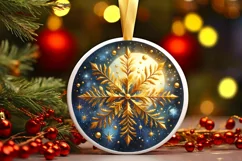 Round Christmas Ornament Sublimation|Clipart Product Image 1