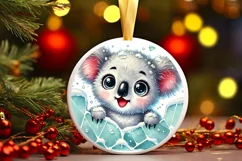 Round Christmas Ornament Sublimation|Clipart Product Image 1