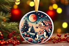 Round Christmas Ornament Sublimation|Clipart Product Image 1