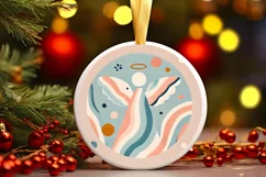 Round Christmas Ornament Sublimation|Clipart Product Image 2