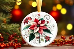 Round Christmas Ornament Sublimation|Clipart Product Image 2