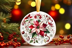 Round Christmas Ornament Sublimation|Clipart Product Image 2