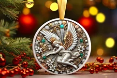 Round Christmas Ornament Sublimation|Clipart Product Image 1