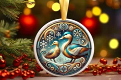 Round Christmas Ornament Sublimation|Clipart Product Image 2