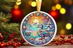 Round Christmas Ornament Sublimation|Clipart Product Image 2