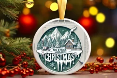 Round Christmas Ornament Sublimation|Clipart Product Image 2