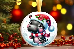 Round Christmas Ornament Sublimation|Clipart Product Image 1