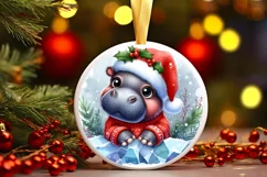 Round Christmas Ornament Sublimation|Clipart Product Image 1