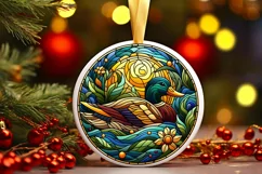 Round Christmas Ornament Sublimation|Clipart Product Image 1
