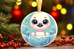 Round Christmas Ornament Sublimation|Clipart Product Image 2