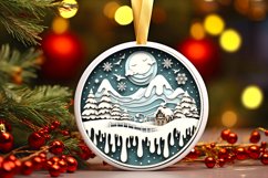 Round Christmas Ornament Sublimation|Clipart Product Image 1