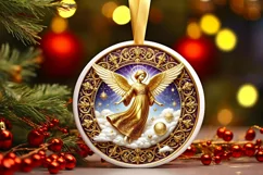 Round Christmas Ornament Sublimation|Clipart Product Image 2