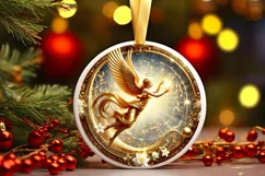 Round Christmas Ornament Sublimation|Clipart Product Image 2