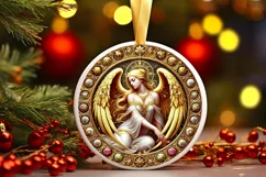 Round Christmas Ornament Sublimation|Clipart Product Image 2