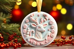 Round Christmas Ornament Sublimation|Clipart Product Image 2