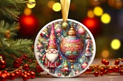 Round Christmas Ornament Sublimation|Clipart Product Image 1