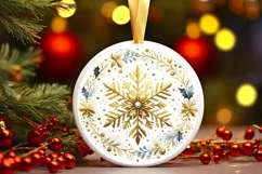 Round Christmas Ornament Sublimation|Clipart Product Image 1