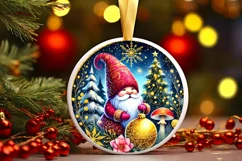 Round Christmas Ornament Sublimation|Clipart Product Image 1