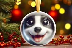 Christmas Elf Round Ornament Sublimation PNG Product Image 3