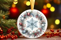 Round Christmas Ornament Sublimation|Clipart Product Image 3