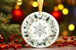 Round Christmas Ornament Sublimation|Clipart Product Image 3