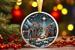 Round Christmas Ornament Sublimation|Clipart Product Image 2