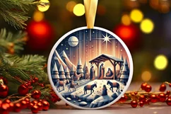 Round Christmas Ornament Sublimation|Clipart Product Image 2