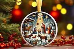 Round Christmas Ornament Sublimation|Clipart Product Image 2
