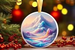 Pastell Molten Candy Winter Scene Ornament PNG Product Image 3