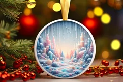 Pastell Molten Candy Winter Scene Ornament PNG Product Image 3