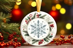 Round Christmas Ornament Sublimation|Clipart Product Image 3