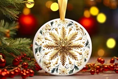 Round Christmas Ornament Sublimation|Clipart Product Image 1