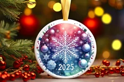 Round Christmas Ornament Sublimation|Clipart Product Image 3