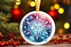 Round Christmas Ornament Sublimation|Clipart Product Image 3