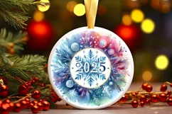 Round Christmas Ornament Sublimation|Clipart Product Image 3
