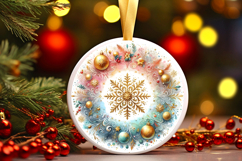 Round Christmass Ornament PNG Product Image 1