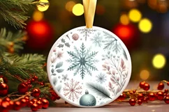 Round Christmas Ornament Sublimation|Clipart Product Image 3